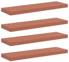 vidaXL Falpolc Falra szerelhető 4 pcs Piros 90 x 23,5 x 4 cm Faanyag