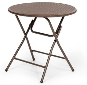 Burgos Round, összecsukható asztal, polirattan, asztal területének átmérője 80 cm Ø 4 személy részére, barna