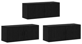 vidaXL Fali TV szekrény szett 3 pcs Fekete tölgy 100 x 34,5 x 40 cm