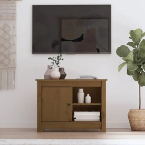 mézbarna tömör fenyőfa TV-szekrény 70 x 36,5 x 52 cm