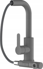 Konyhai Csaptelep Mosogatóhoz Szürke Kihúzható Kifolyócső Csaptelep Ebro