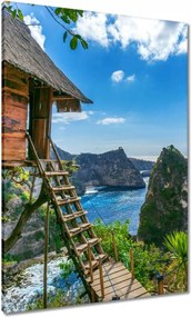 Vászonkép 70x100 Faház Tenger
