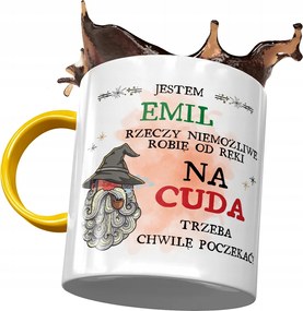 Sárga bögre Emil Kollégának Születésnapi Ajándék Nyomtatott Fotóval