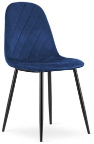 ASTI kék bársony szék fekete lábakkal