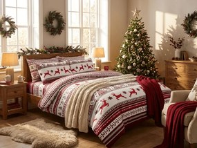 SZARVAS ÉS HÓPEHELY piros mikroszálas ágyneműhuzat