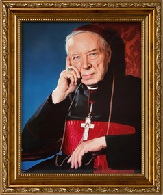 Vászonkép 31x26 Áldott Bíboros Stefan Wyszyński Arany Díszített Keret
