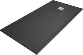 Mexen Stone+ téglalap alakú kompozit zuhanytálca 200 x 100 cm, antracit - 44711020