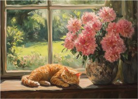 Kép - Macska az ablakban (70x50 cm)