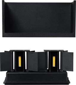 Kültéri fali lámpa fekete, beépített LED-del, 4 fényforrás, IP54 - Edwin