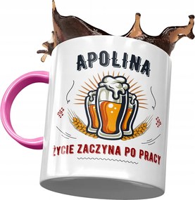 Rózsaszín Bögre Apolina Barátnő Feleség Ajándék Nyomtatott Fotóval