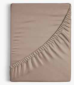 Goldea körgumis pamut lepedő - kávébarna 80 x 200 cm