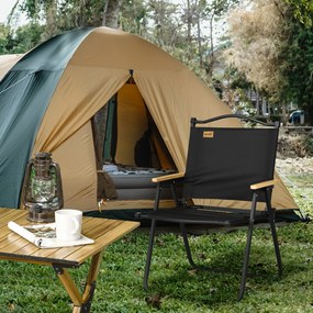 Outsunny Horgász Szék, Összecsukható Kemping Szék Karfával - Oxford Szövet és Acél Váz - 54 x 59 x 78 cm - Fekete | Aosom