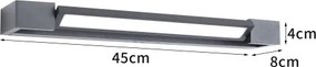 Brilagi - LED kültéri fali lámpatest AQUA LINE LED/12W/230V 45 cm IP44 antracit CRI 90
