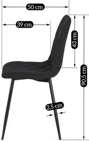 Fekete Eco-bőr Étkezőszék. BILI