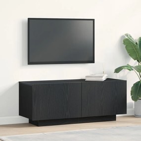 TV Szekrény Fekete Tölgy 100x35x40 cm Műanyag Fa