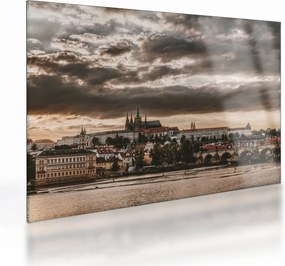 Prágai vár a félhomályban képe (üvegen) (70x50 cm)