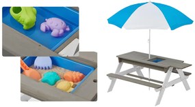 3 az 1-ben gyerek piknikasztal, napernyővel