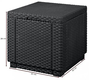 Ice Cube multifunkciós tároló, asztal és puff grafit színben