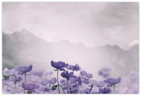Kép - Lila virágok a hegyekben (90x60 cm)