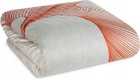 Dekoratív ágytakaró Lea 220x240 natúr narancssárga steppelt daru