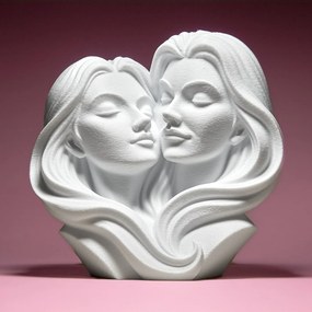 Két Szerelmes Nő Figura Szobor Dekoráció 3D nyomtatás 15cm Valentin nap