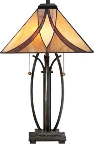 Quoizel klasszikus tiffany asztali lámpa asheville antik bronz színezett elsqz-asheville-tl