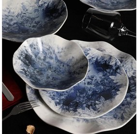 24 darabos kék porcelán étkészlet