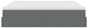 Ottomán ágykeret matracokkal Sötét szürke 200x200cm szövet