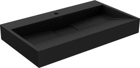Mexen Ava konglomerátum pultra szerelhető mosdó 1/O 80 x 46 cm, fekete - 23018071