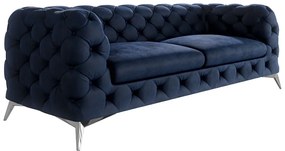 Sötétkék bársony kanapé 225 cm Chelsea – Ropez