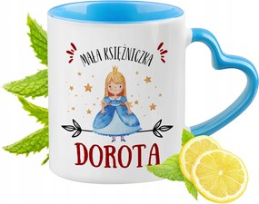 Kék bögre szív alakú füllel Dorottya számára Ideális Ajándék