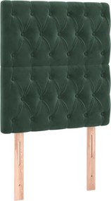 sötétzöld bársony fejtámla 80x7x118/128 cm