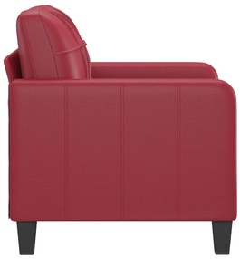 bordó műbőr kanapéfotel 60 cm