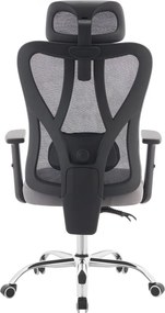 Irodai szék, sötétszürke/világosszürke/króm, teherbírás 150 kg, ADEMIR