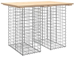 tömör fenyőfa gabion kerti pad 100x70x72 cm