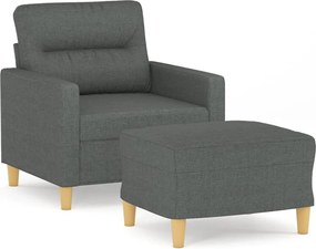 vidaXL sötétszürke szövet kanapéfotel lábtartóval 60 cm