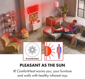 Klarstein Wonderwall Air Art Smart, infravörös hősugárzó, 80 x 60 cm, 500 W, kék hullámok