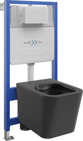 Mexen Fenix Slim, rejtett modulos és falra akasztható WC Teo, fekete matt, 6103385XX85