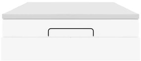 Ottomán ágykeret matraccal fehér 140x190 cm műbőrrel