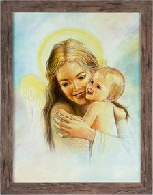 Vászonkép 45x35 Őrangyal Tölgy Angyal Keret