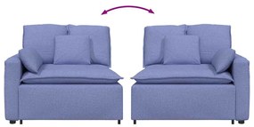 farmerkék moduláris kanapé karfás végmodul párnákkal 100 cm