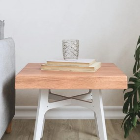 világosbarna asztallap 40x40x(2-6) cm kezelt tömör élőszegélyes