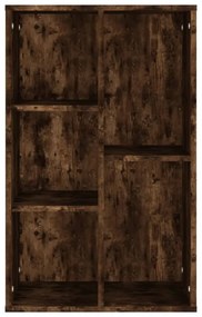 füstös tölgy színű szerelt fa könyv-/tálalószekrény 50x25x80 cm