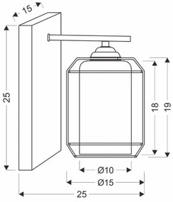 Fali lámpa JONERA 1xE27/40W/230V fekete