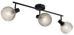 Design spotlámpa fekete füstüveggel 3-lámpás - Chico
