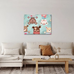Kép - vidám mackók (70x50 cm)