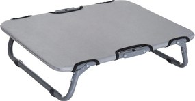 PawHut Kültéri Kutya Ágy, Összecsukható Emelt Kisállat Ágy, Hűsítő Kutya Ágy Acél Vázon, 59 x 46 x 15 cm, Szürke | Aosom