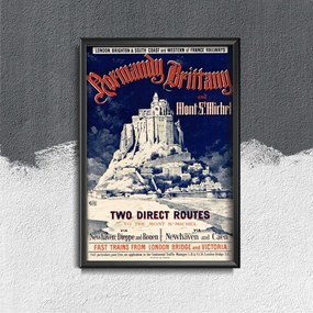Plakát poszter Plakát poszter Vintage Mont-St Michel Franciaország