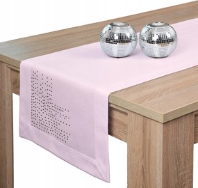 Asztalterítő Panama Decor strasszos 40x140 foltálló rózsaszín