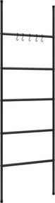 vidaXL 5 szintes fekete vas törölközőtartó létra 58 x 175 cm